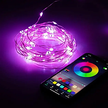Usb Led Rgb світлодіодна гірлянда 10 метрів Bluetooth Мікрофон Пульт Крапля Роси, фото 6