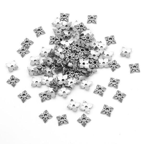 Шапочки для Намистин 6х6х2 мм 100 шт Метал Колір Античне Серебро Отвір 1 мм, фото 1