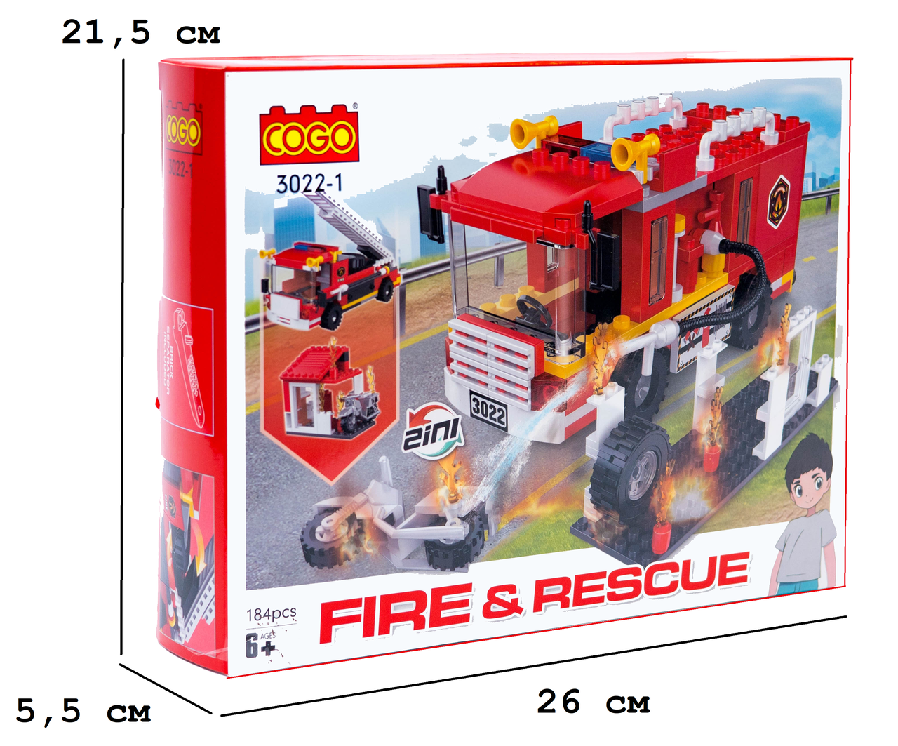 Конструктор "Пожежники" (184 ялинок.) Пожежа / COGO, фото 1