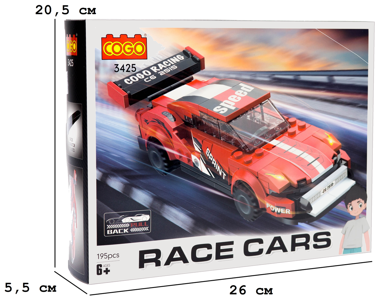 Конструктор "Автомобілі" (195 елм.) Спрінт / COGO, фото 1