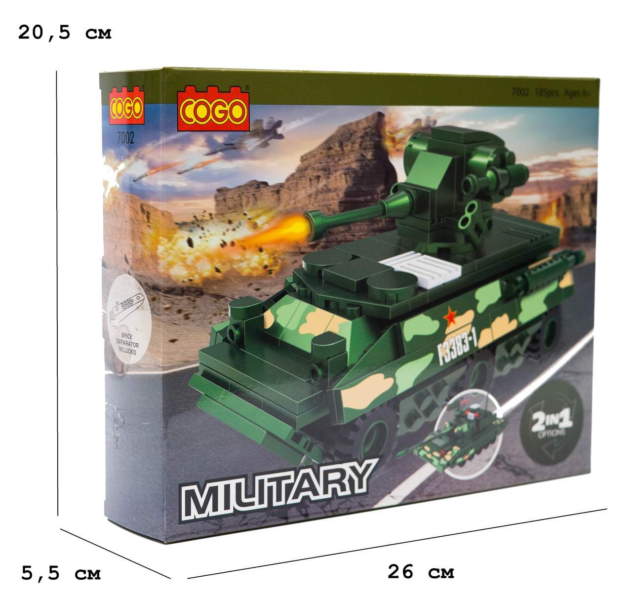 Конструктор "Армія" (185 елм.) БМП + Танк (2в1) / COGO, фото 1