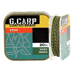 Поводочний матеріал в обплетенні GC G.Carp Coated Braid Stiff 20м 25lb Weed Green