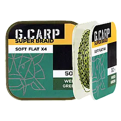 Поводочний матеріал GC G.Carp Super Braid Soft Flat X4 50м 25lb Weed Green