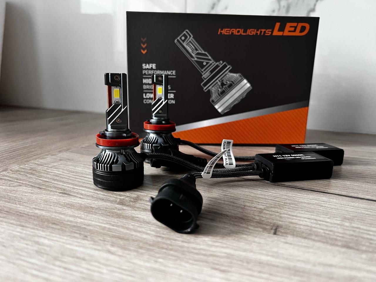 Світлодіодні LED автолампи D7C H8 H9 H11 H16 150 W 16000 LM 6000 K з обманкою (Canbus)