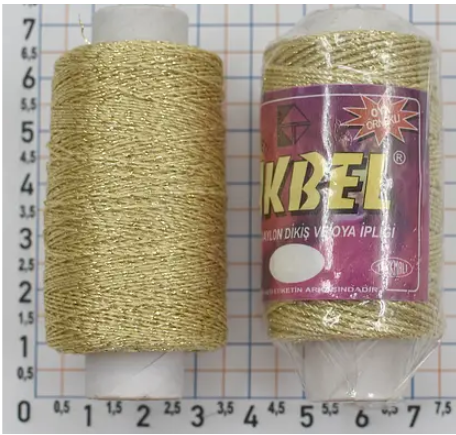 Нитки для шкіри Akbel нейлон 210/3 20 гр, золото, фото 1