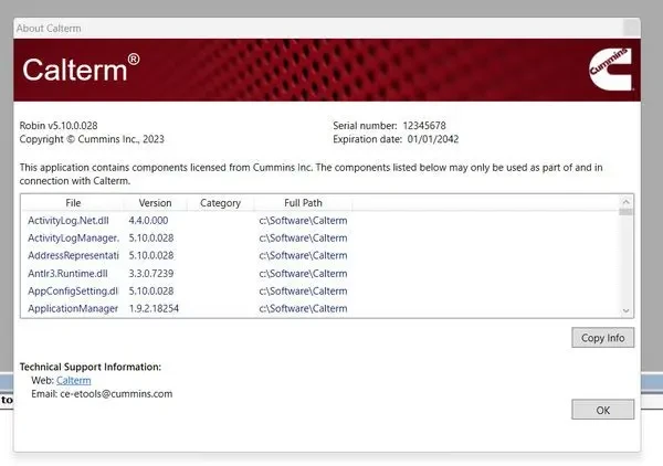 Встановлення програми Cummins Calterm 5.2 для глибокої діагностики, настроювання та редагування ECM двигунів