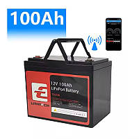 Акумулятор Lithtech LiFePO4 12V 100Ah з smart блютуз BMS