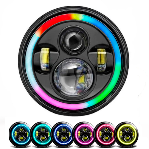 Світлодіодна LED фара RGB, 75 Вт, 7 дюймів, Нива, УАЗ, ВАЗ 2101, 2121, FJ Cruiser, Мото, фото 1