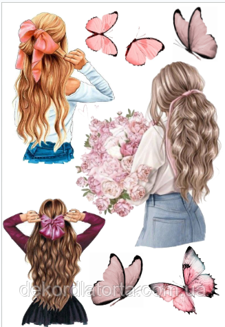 Цукрова картинка "Дівчата" №9152