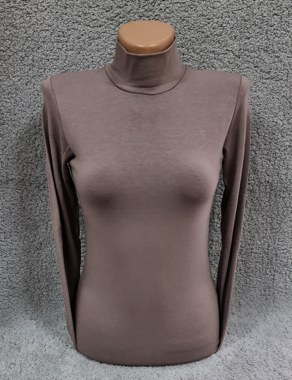 Водолазка гольф жіночий Leliss теплий на флісі однотонний класичний з коміром стійка темний мокко