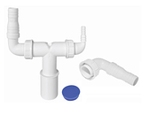 Сифон с сухим затвором та підключення до пральної та сушильної машини 32/40 мм із заглушкою, WMVT-3240PL