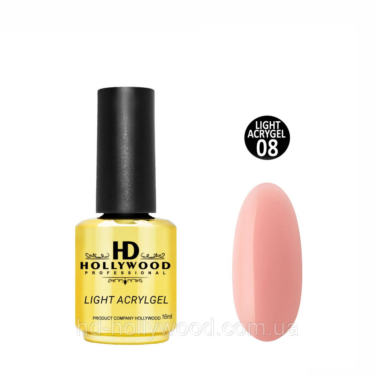 Рідкий акригель Light Acrygel 08 Рожево-бежевий HD Hollywood, фото 1