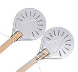 Лопата кругла для піци поворотна 18х70 см алюмініева, фото 3