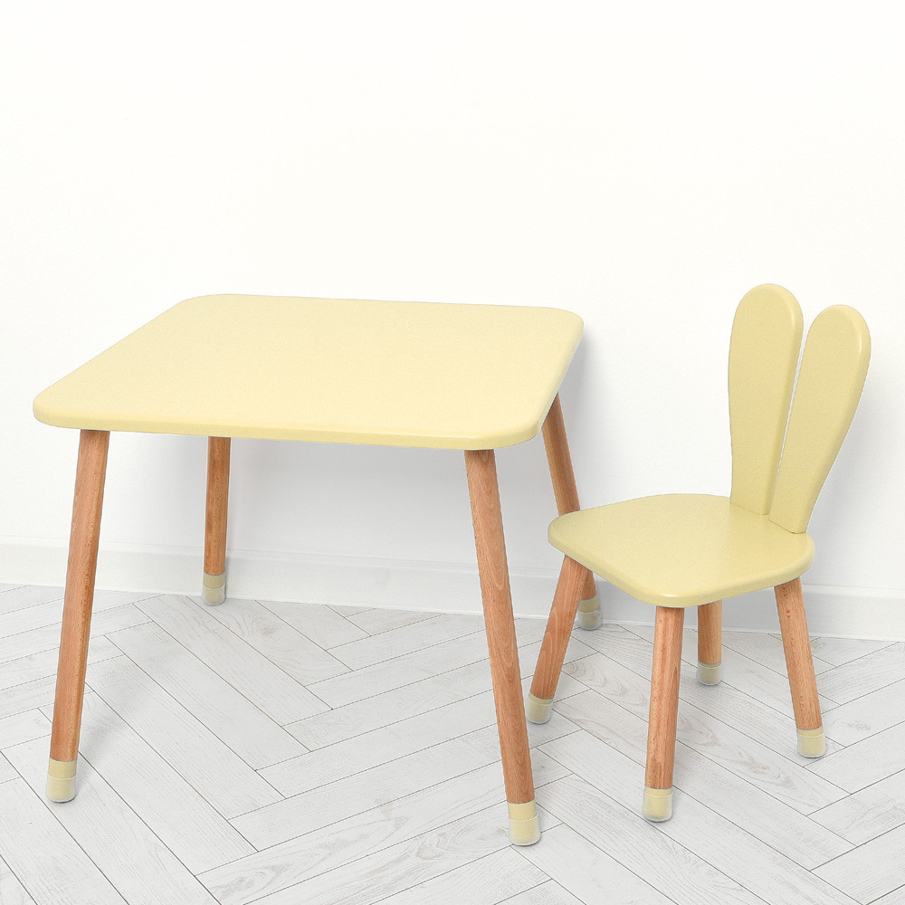 Столик 04-025BEIGE (1шт) 60-60 см., зі стільчиком, бежевий., фото 1