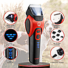 Машинка для стриження тварин акумуляторна VGR V-208, 6 насадок Червона, фото 2