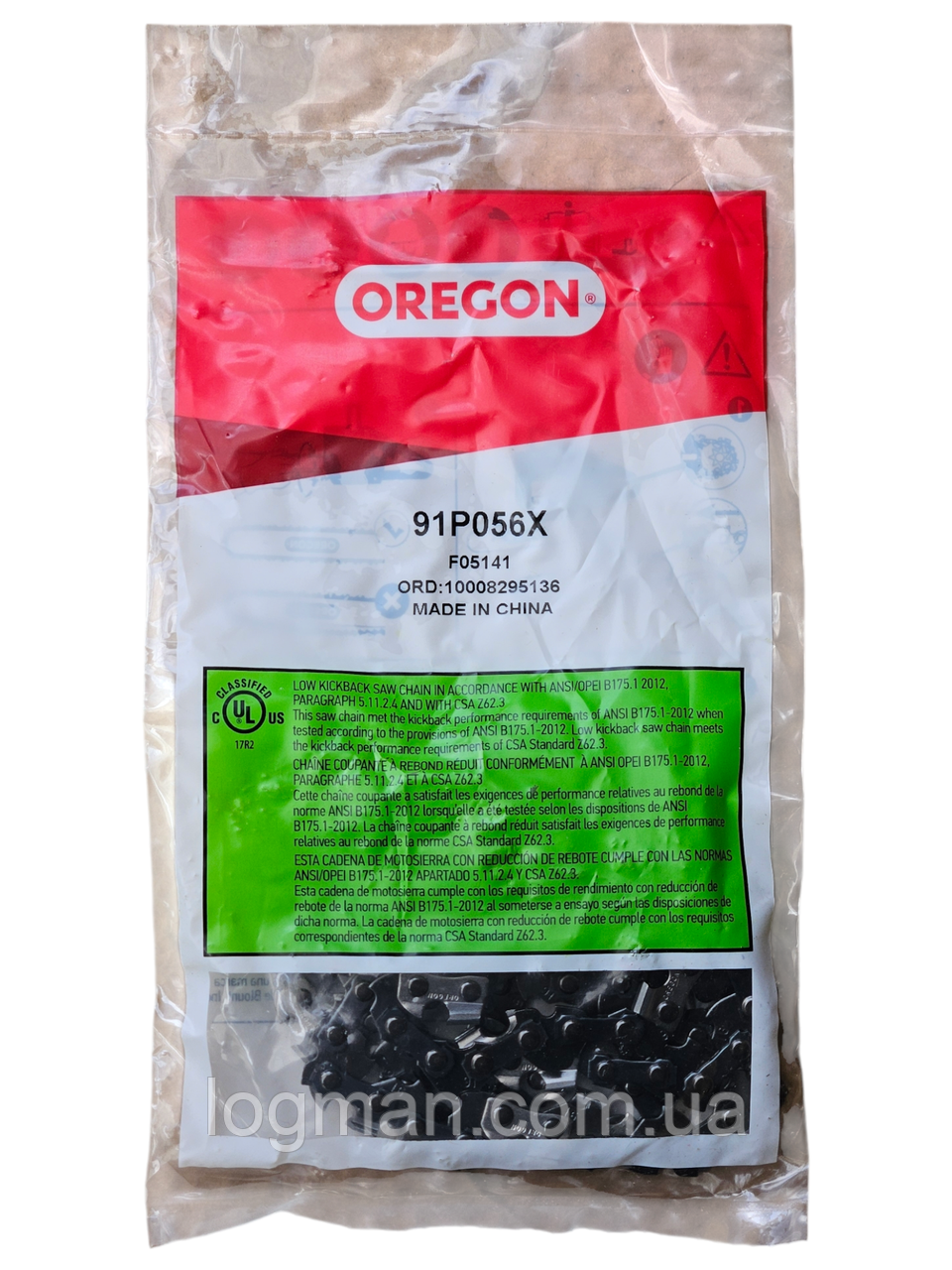 Ланцюг Oregon (91P056X) для OREGON CS 1400 на електропілу пилу Орегон КС 1400