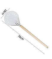 Лопата кругла для піци поворотна 18х70 см алюмініева