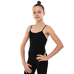 Майка топ спортивна дитяча для гімнастики з бавовни SP-Planeta 2899 зріст 110-120 см Black