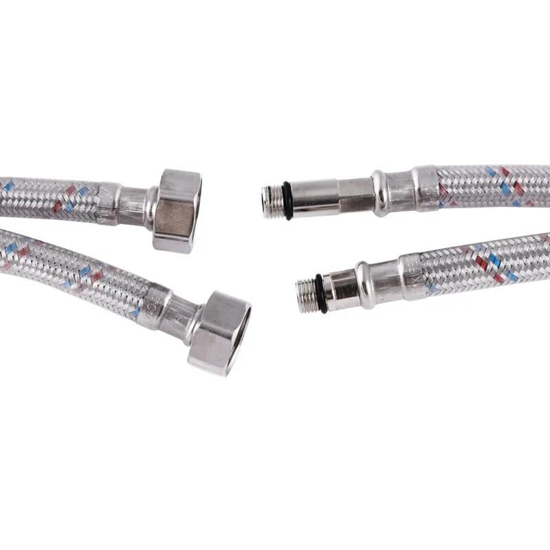 Гнучкі шланги для змішувача Гайка 1/2'' - Штуцер M10 (120 см) 2 шт (силик. оболонка) ZERIX (ZX3033) kr, фото 1