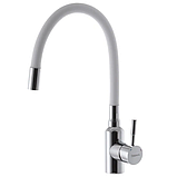 Змішувач для кухні гнучкий білий вилив Champion SUS-011 Refl білий (CH0292) нержавіюча сталь, фото 4