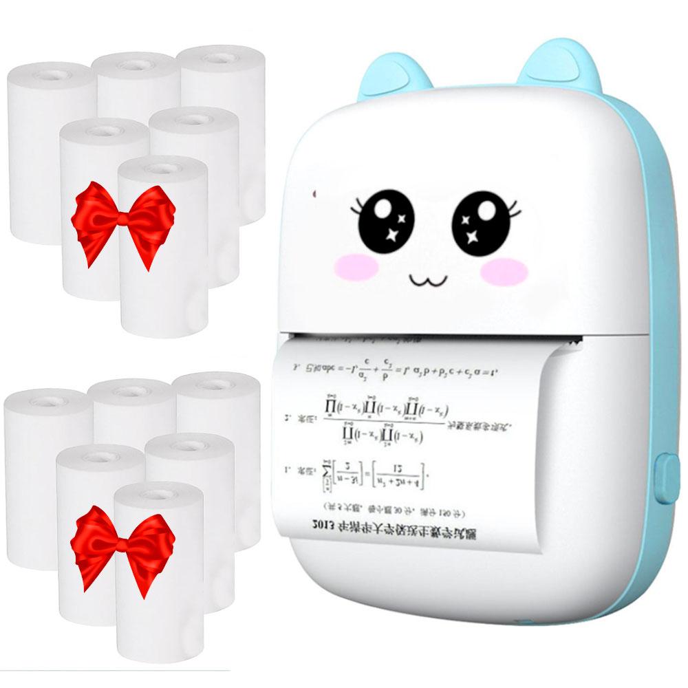 Міні принтер для термодруку з Bluetooth + Подарунок Рулони термопаперу 10шт / Принтер для телефону, фото 1