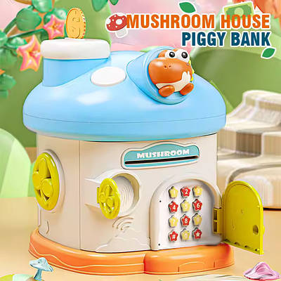 Дитячий навчальний набір малюкові Скарбничка будиночок Дракончика Функціональний сейф відкривається паролем Ігрові гроші