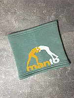 Теплый бафф/хомут из Турецкого футера на флисе фисташкового цвета Манто