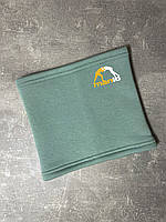 Теплый бафф/хомут из Турецкого футера на флисе фисташкового цвета Манто