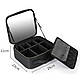 Косметичка дорожня з LED дзеркалом (26х23х11см), Чорна / Портативна косметичка-валіза / Органайзер для косметики - фото 8 - id-p2427899706