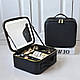 Косметичка дорожня з LED дзеркалом (26х23х11см), Чорна / Портативна косметичка-валіза / Органайзер для косметики - фото 2 - id-p2427899706