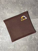 Теплый бафф/хомут из Турецкого футера на флисе коричневого цвета Манто