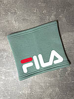 Теплый бафф/хомут из Турецкого футера на флисе фисташкового цвета Фила