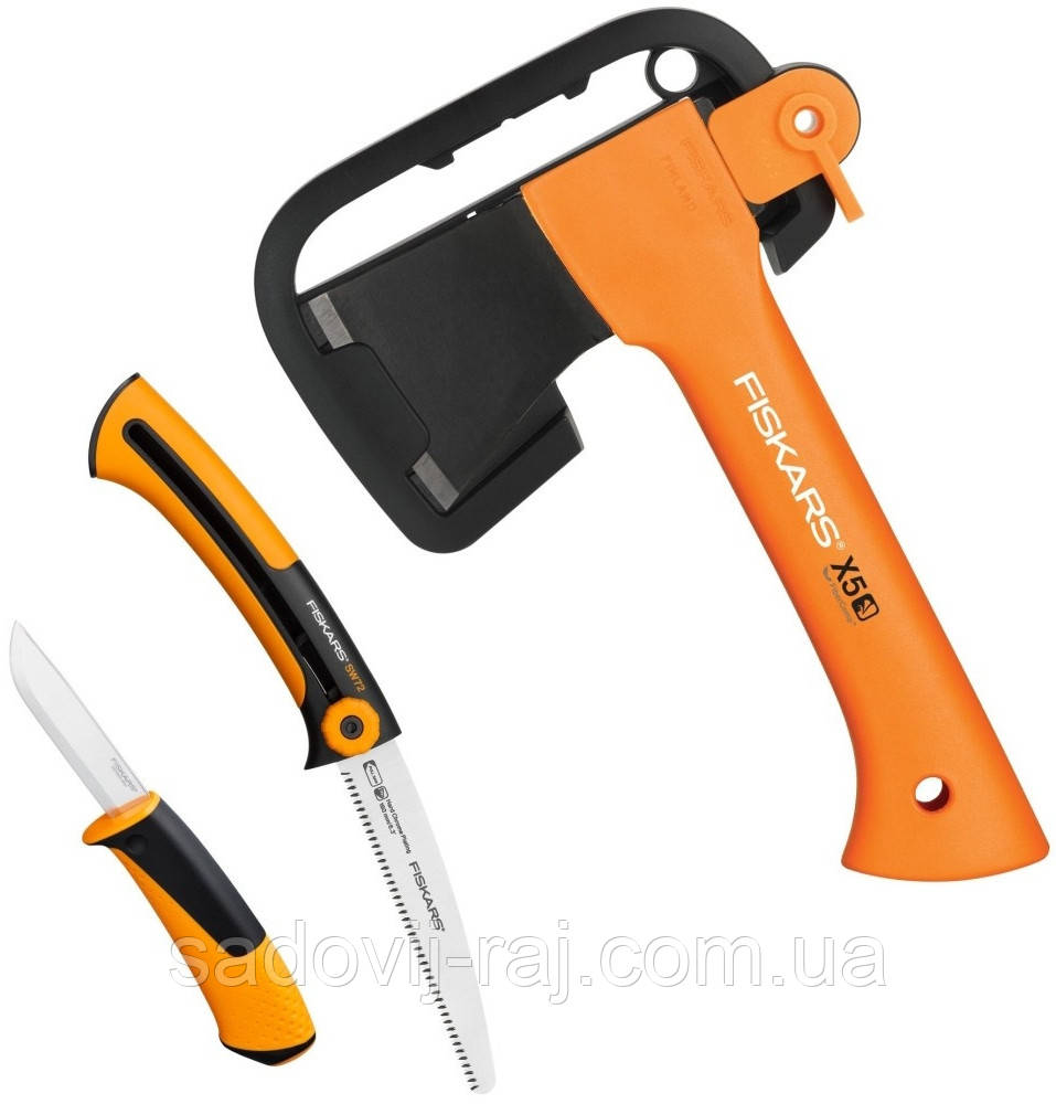Набір для кемпінгу Fiskars Сокира XXS X5  + Ніж + Пила (1057912) Фінляндія, фото 1