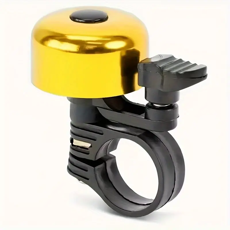 Міні-велосипедний дзвінок із алюмінієвого сплаву, потовщена алюмінієва кришка, 22,2-мм дзвінок на кермо жовтий, фото 1
