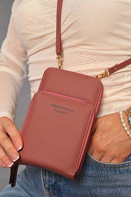 Клатч жіночий з екошкіри темно-рожевого кольору 193595T Безкоштовна доставка