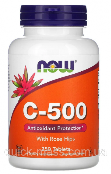 Вітамін С Now Vitamin C-500mg 250 таб