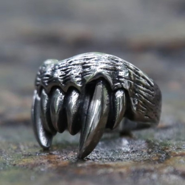 Кільце печатка перстень чоловіче сталеве IKLA 19 з медичної нержавіючої сталі з Щелепою, фото 1