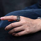 Кільце печатка перстень чоловіче сталеве IKLA 19 з медичної нержавіючої сталі з Щелепою, фото 3