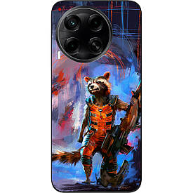 Силіконовий чохол Case для Tecno Camon 30 (CL6) з картинкою Єнот Ракета