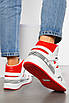 Кросівки жіночі біло-червоного кольору на шнурівці 194459T Безкоштовна доставка, фото 3