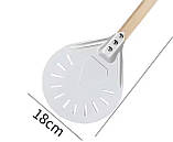 Лопата кругла для піци поворотна 18х70 см алюмініева, фото 2