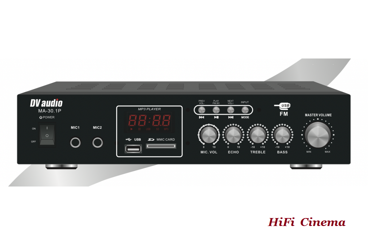 Трансляційний мікшер-підсилювач DV Audio MA-30.1P з MP3 Bluetooth FM-tuner 100В 30Вт