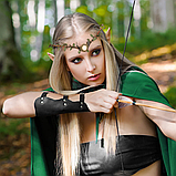 Казкова діадема з листям та лісовим місяцем, корона для вечірки чи косплею, фото 4