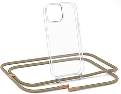 ZhinkArts - Чехол для телефона iPhone 13 Mini з шнурком, прозорий