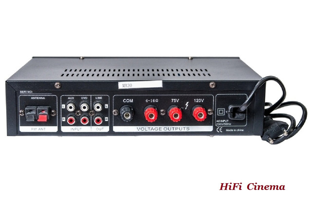 DV Audio MA-30.1P People Address Amplifier - rear view
