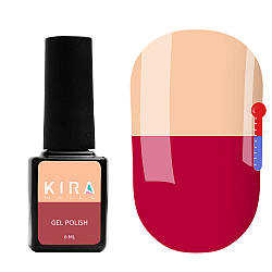 Гель-лак Kira Nails Termo №T15, 6 мл (рожево-малиновий, при нагріванні - світлий персиково-рожевий)