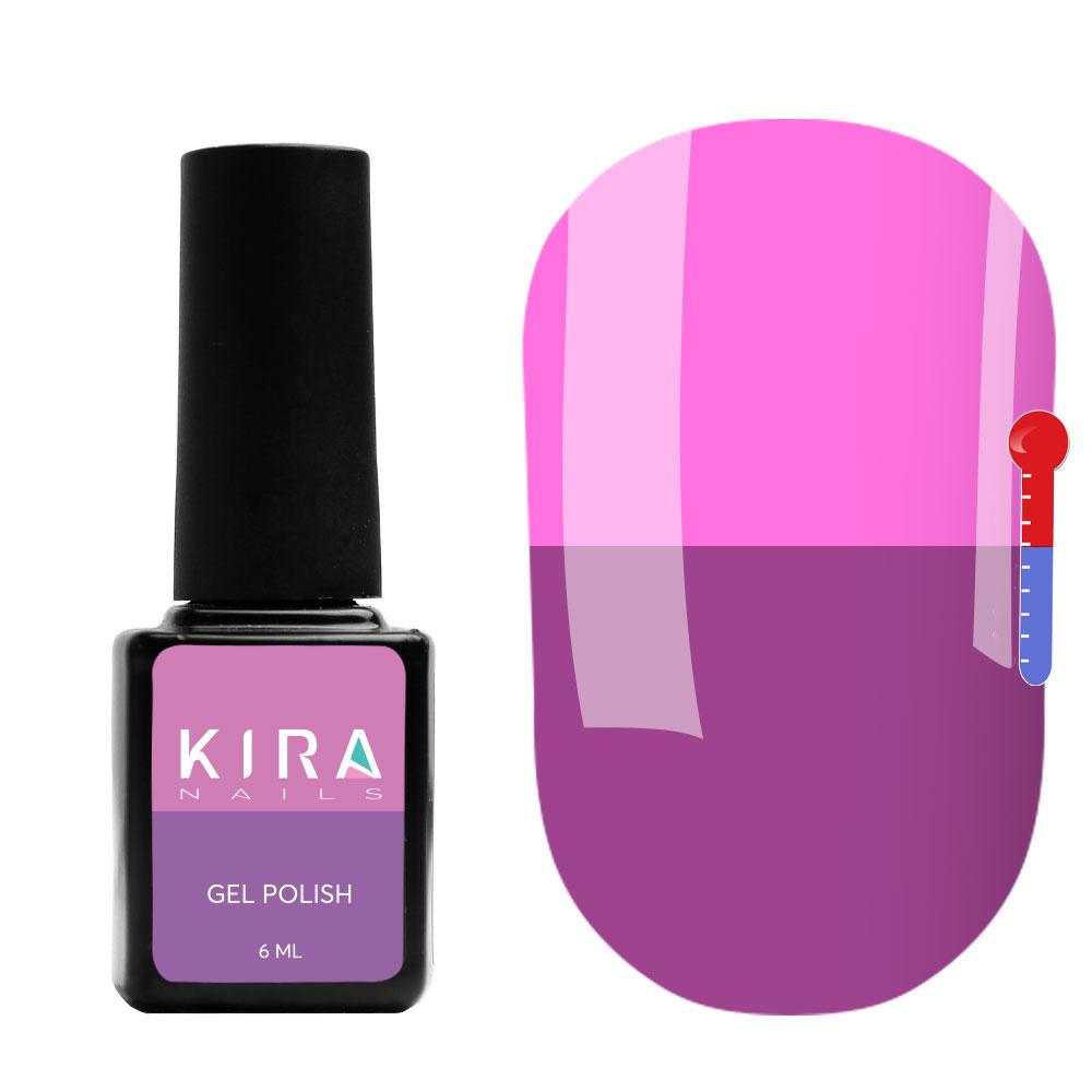 Гель-лак Kira Nails Termo №T19, 6 мл (фіолетовий, при нагріванні - приглушено-рожевий)