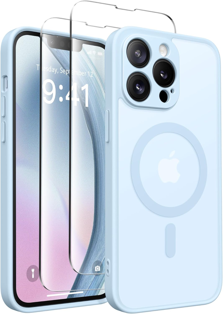 CAPRARO Магнітний чохол для iPhone 13 Pro Max, сумісний з MagSafe + 2 шт захисних скла на екран
