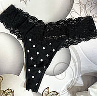 Трусики чорні в горошок Victoria's Secret розмір S