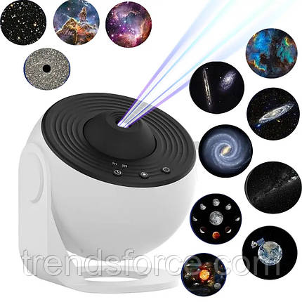 Проєктор-нічник зоряного неба Galaxy Projector 360 з 13 космічними слайдами та таймером сну 209292, фото 1